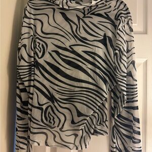 SHEIN Monochrome Zebra Print Blouse